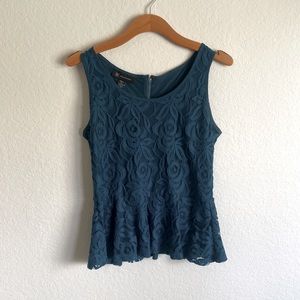 🫐💙💍 I.N.C. Blue lacy fit and flare blouse 🫐💙💍